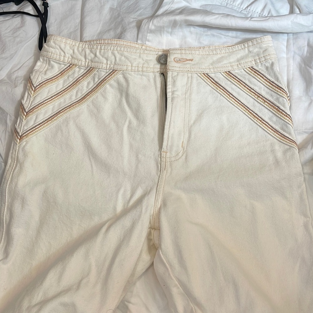 Cream bootcut free people 70s style jeans